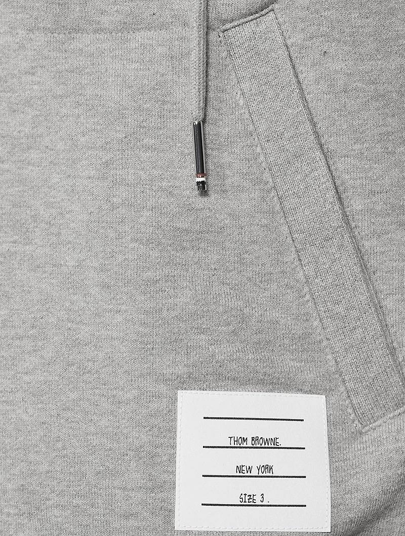 Cotton Zip Hoodie With Four-Bar Stripe