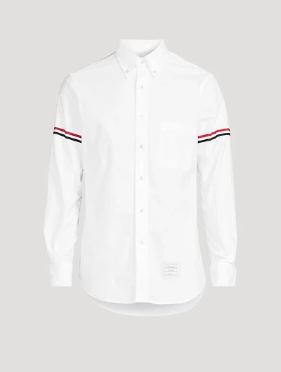 Oxford Shirt With Striped Grosgrain Armbands
