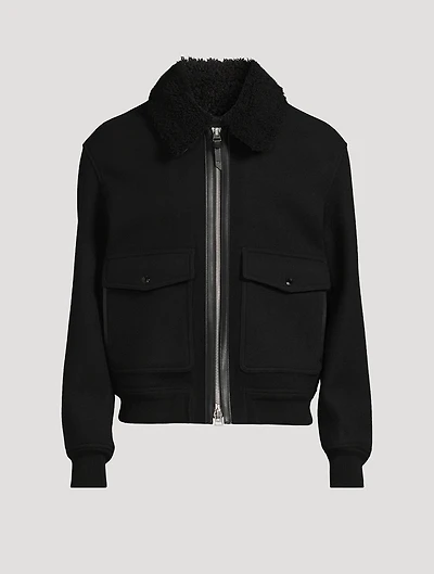 Wool Double-Face Blouson With Detachable Collar