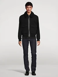 Wool Double-Face Blouson With Detachable Collar