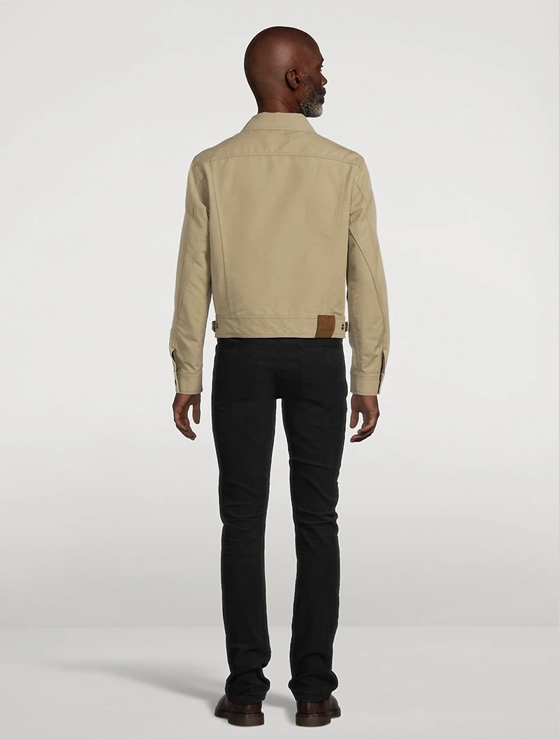 Cotton Satin Zip Jacket
