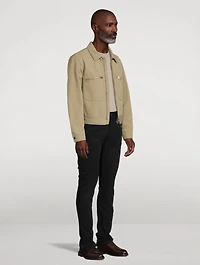 Cotton Satin Zip Jacket