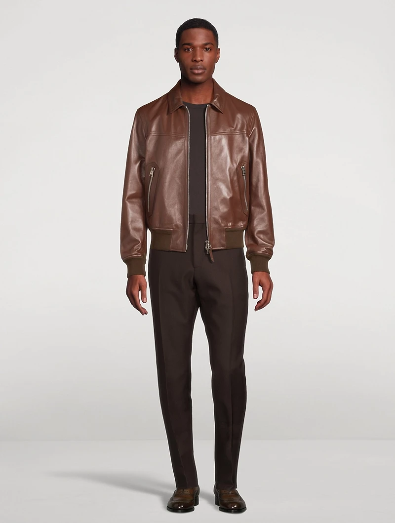 Leather Blouson Jacket
