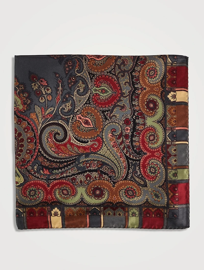 Silk Paisley Pocket Square