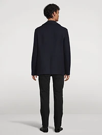 Textured Wool Double-Breasted Peacoat
