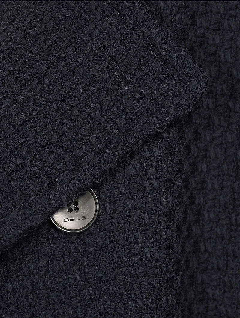 Textured Wool Double-Breasted Peacoat