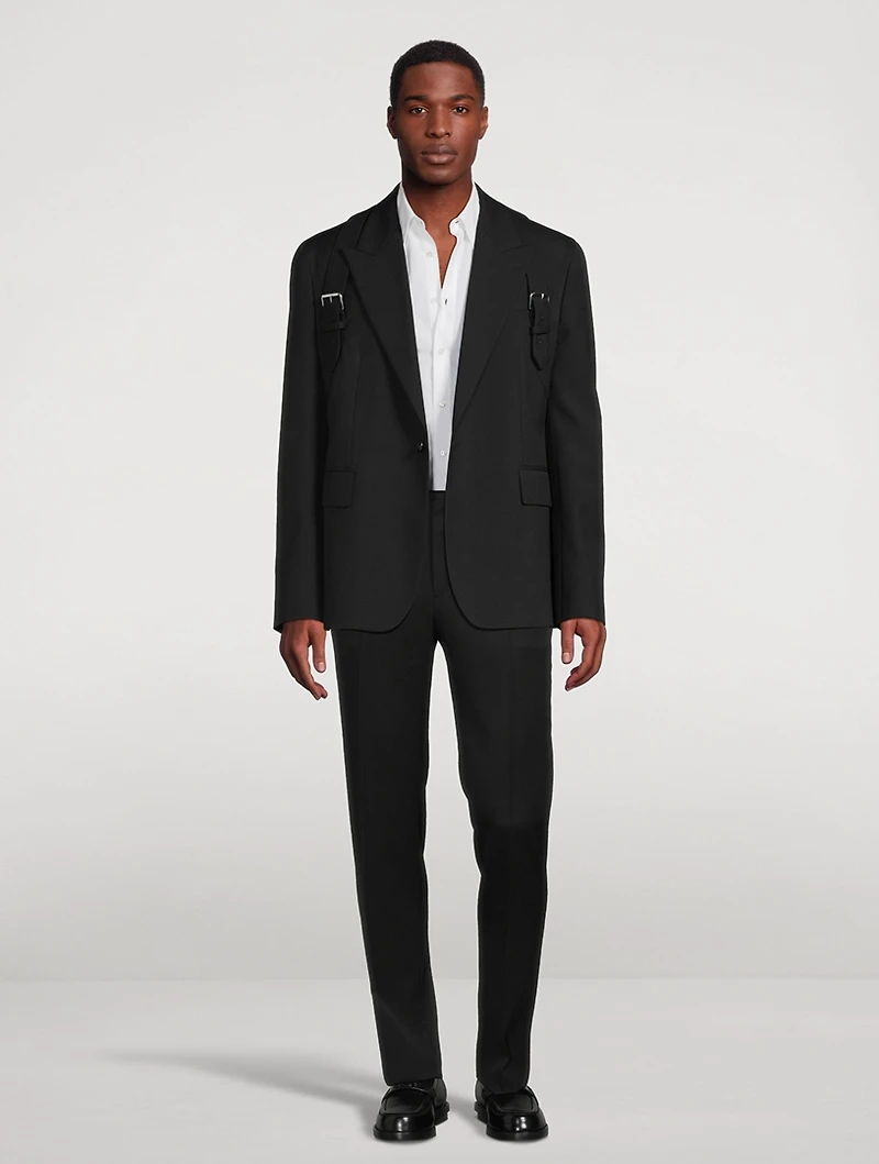 Wool Harness Single Breasted Jacket