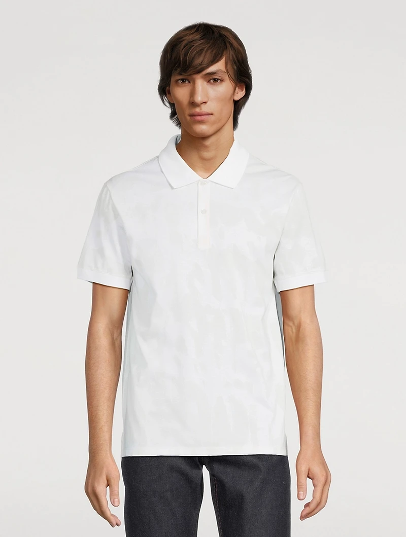 Graffiti Jacquard Piquet Polo Shirt
