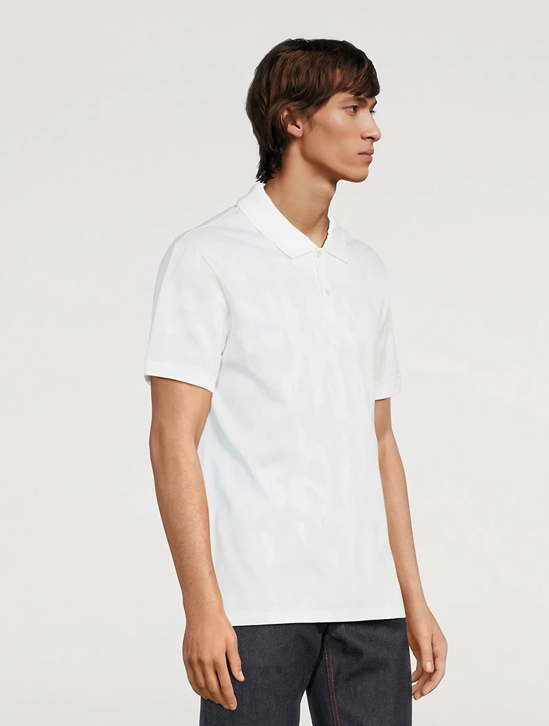 Graffiti Jacquard Piquet Polo Shirt
