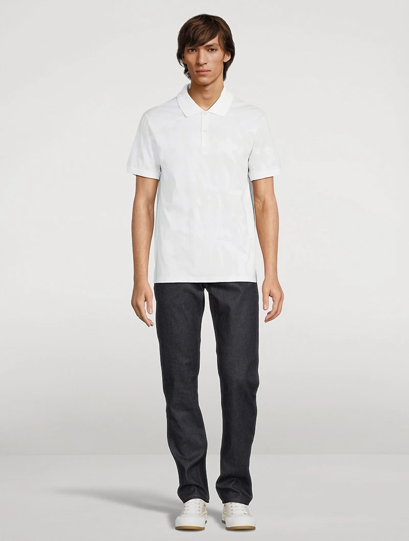 Graffiti Jacquard Piquet Polo Shirt