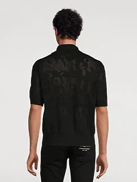 Graffiti Mesh Polo Shirt