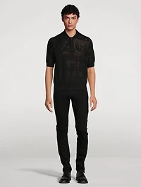 Graffiti Mesh Polo Shirt