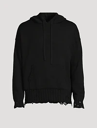 Distressed Knit Hoodie