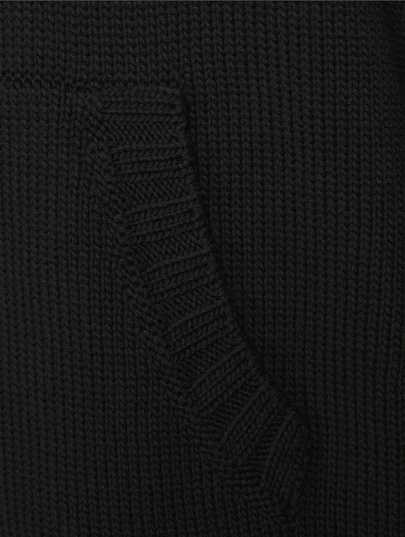 Distressed Knit Hoodie