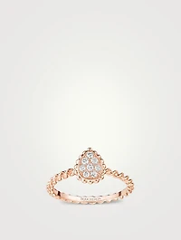 XS Motif Serpent Bohème Rose Gold Ring With Diamonds