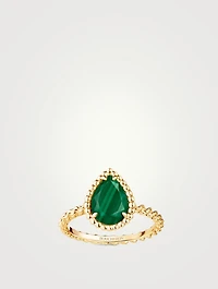 Serpent Bohème Gold Ring With Malachite