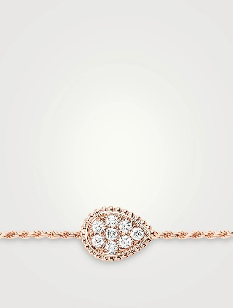 S Motif Serpent Bohème 18K Rose Gold Chain Bracelet With Diamonds