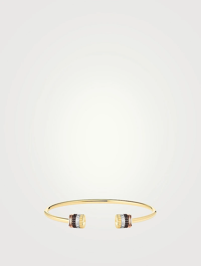 Quatre Classique 18K Gold Two Motif Bracelet With Diamonds And PVD