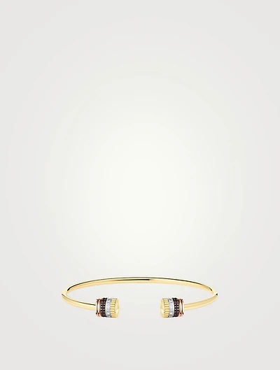 Quatre Classique 18K Gold Two Motif Bracelet With Diamonds And PVD