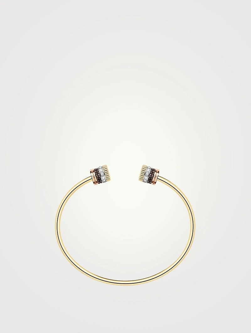 Quatre Classique 18K Gold Two Motif Bracelet With Diamonds And PVD