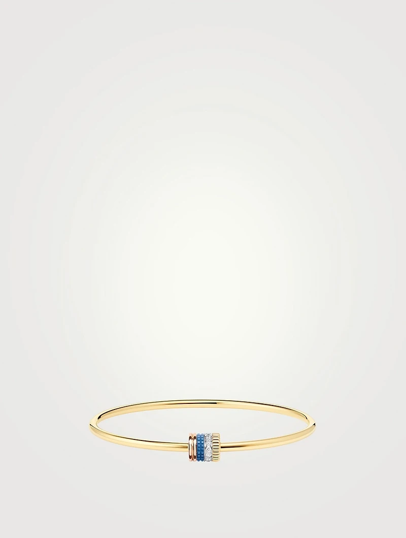 Quatre Blue Edition 18K Gold Bracelet With Ceramic And Diamonds