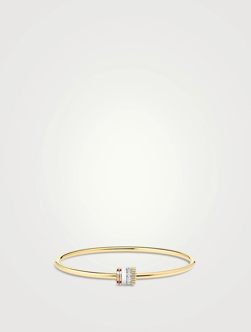 Quatre White Edition 18K Gold Bracelet With Ceramic And Diamonds