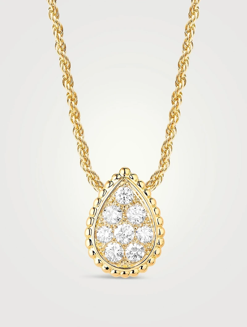 S Motif Serpent Bohème 18K Gold Pendant Necklace With Diamonds