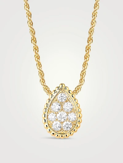 S Motif Serpent Bohème 18K Gold Pendant Necklace With Diamonds
