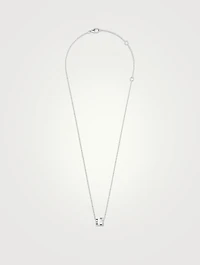 S Motif Quatre Double White Edition Pendant Necklace With Diamond