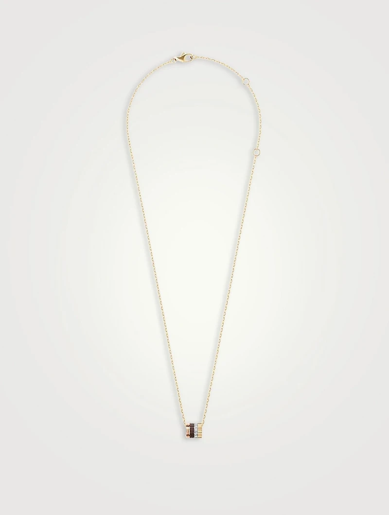 S Motif Quatre Classique 18K Gold Pendant Necklace With Diamonds And PVD
