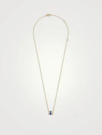 S Motif Quatre Blue Edition 18K Gold Pendant Necklace With Diamonds And Hyceram