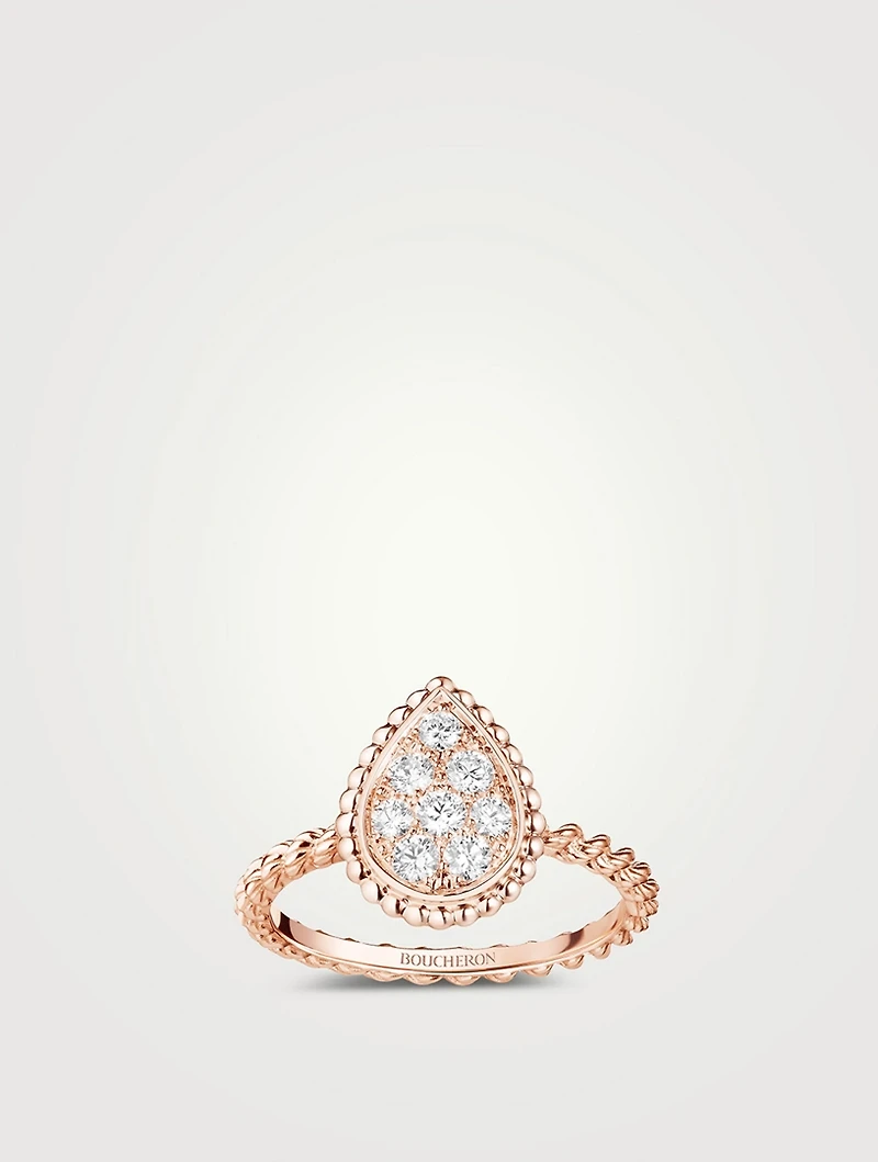 S Motif Serpent Bohème 18K Rose Gold Ring With Diamonds