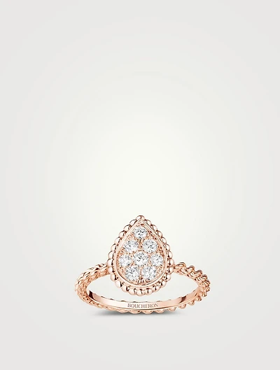 S Motif Serpent Bohème 18K Rose Gold Ring With Diamonds