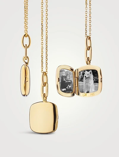 Viv 18K Gold Slim Cushion Locket