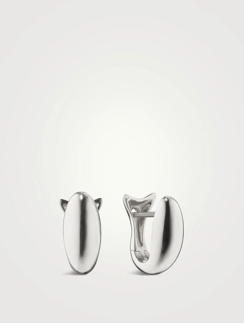 Perseverance Silver Huggie Hoop Earrings