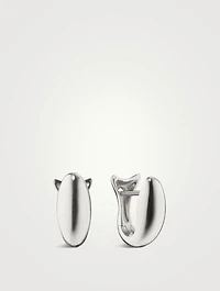 Perseverance Silver Huggie Hoop Earrings
