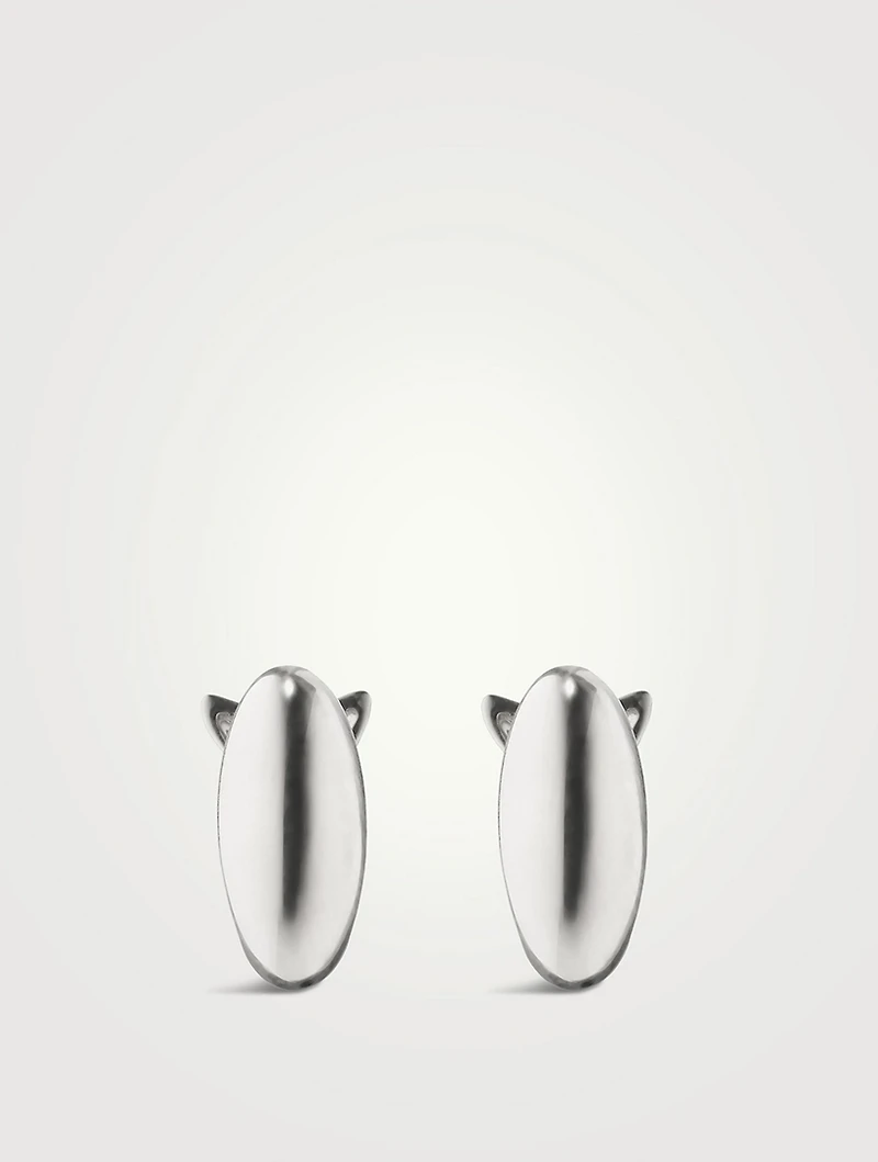 Perseverance Silver Huggie Hoop Earrings