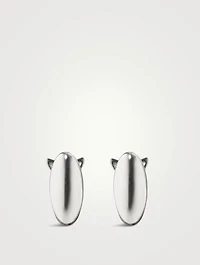 Perseverance Silver Huggie Hoop Earrings