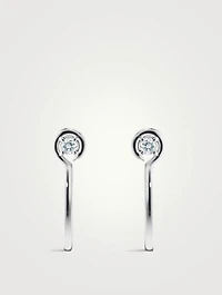 Large The Twist Silver Infinity Earrings With Crystal