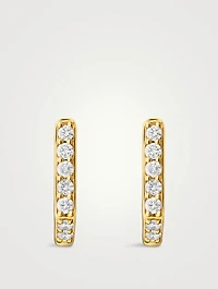 Infinity 18K Gold Huggie Hoop Earrings With Diamonds