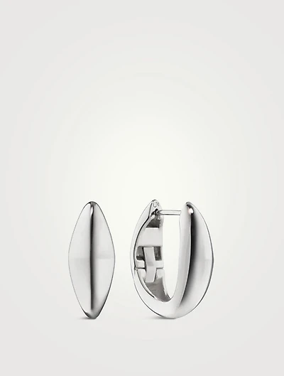 Large Points North Silver Earrings