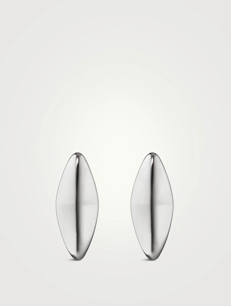 Large Points North Silver Earrings