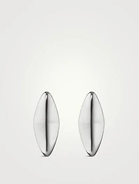 Large Points North Silver Earrings