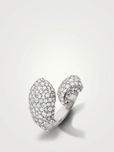 Perseverance Silver Fish Ring With Pavé White Sapphire