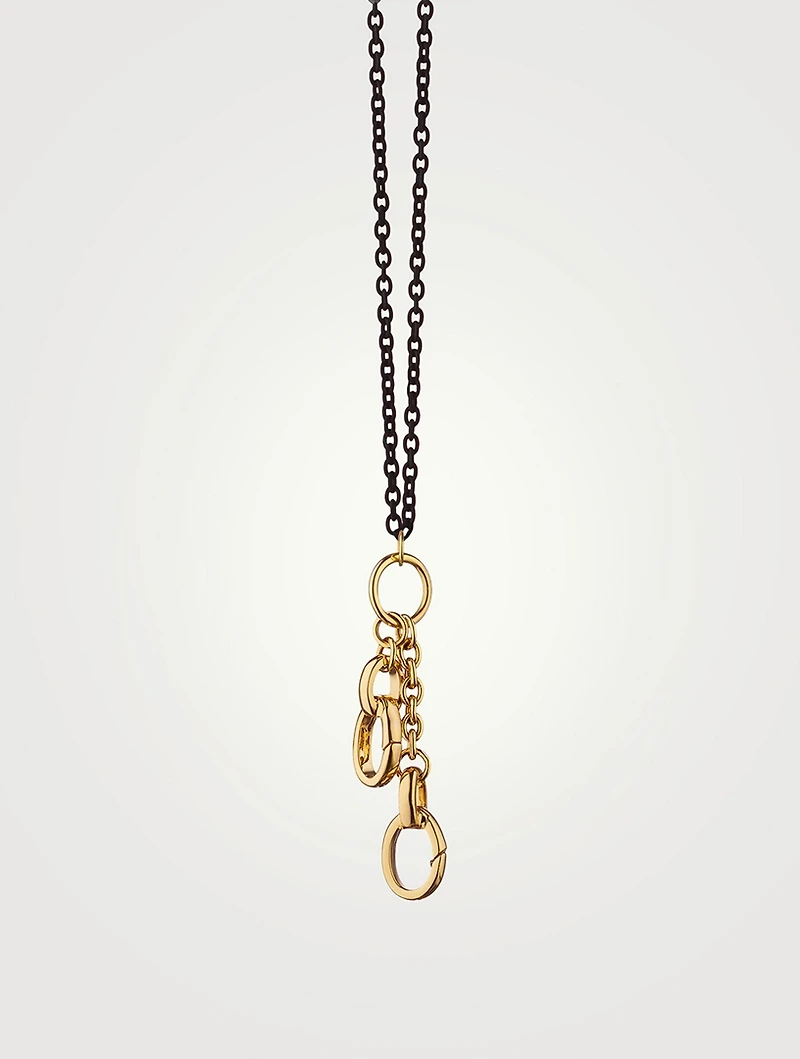 Design Your Own Black Steel And 18K Gold Charm Chain Necklace