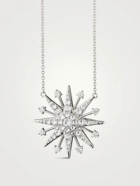 Silver Star Necklace With White Sapphire