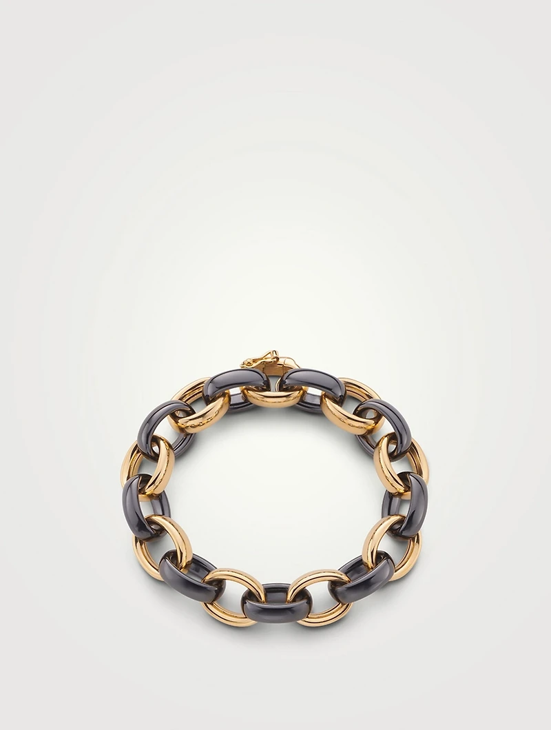 Marilyn Black Ceramic 18K Gold Bracelet