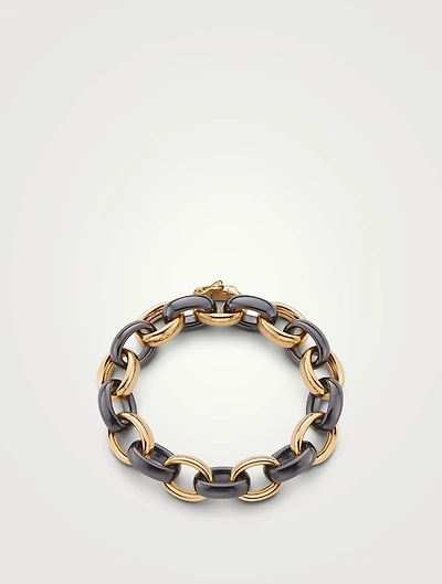 Marilyn Black Ceramic 18K Gold Bracelet