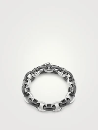 Marilyn Black Ceramic And Silver Chain Bracelet