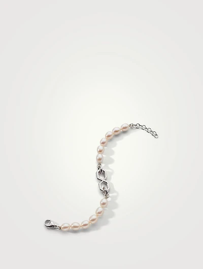The Symbol Pearl And Silver Infinity Bracelet